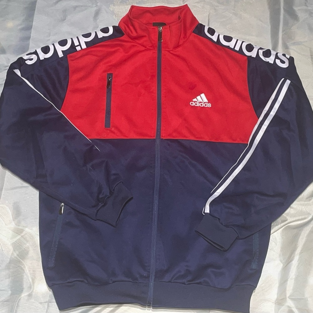 Adidas Men's Red and Blue Tracksuit